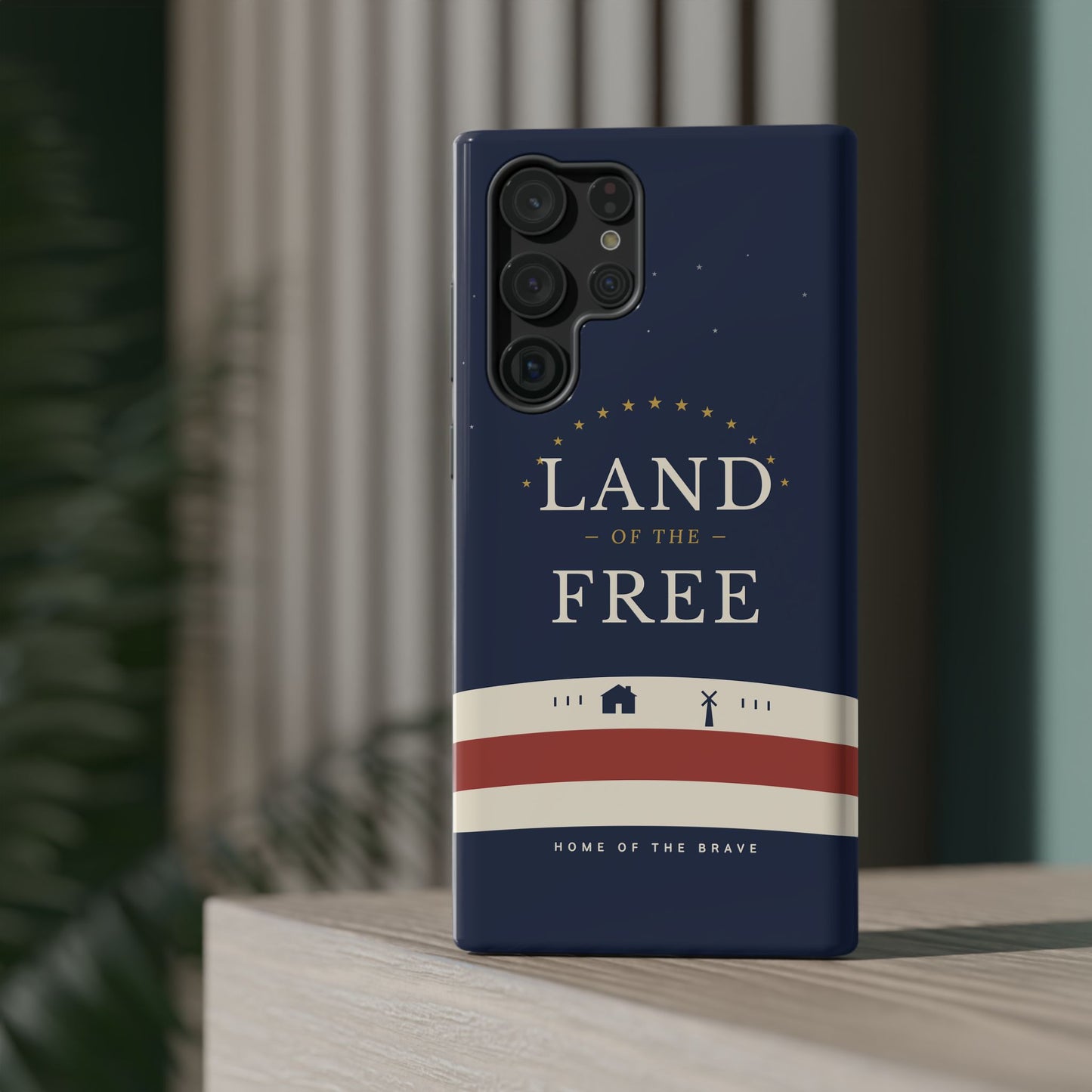 Land of the Free iPhone Impact-Resistant Case — Patriotic Stars & Stripes Phone Cover