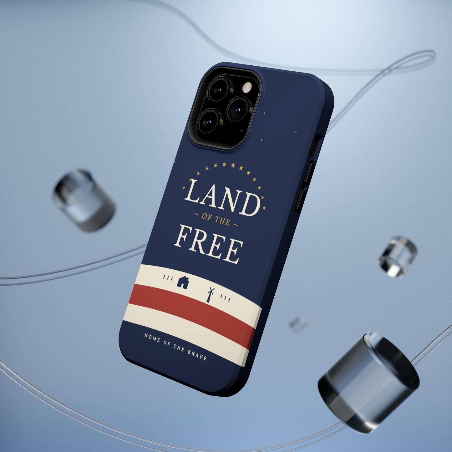 Land of the Free iPhone Impact-Resistant Case — Patriotic Stars & Stripes Phone Cover