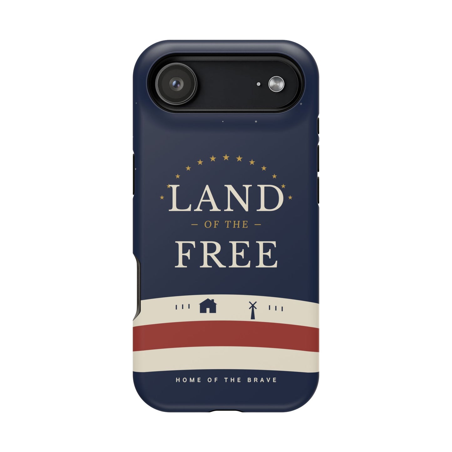 Land of the Free iPhone Impact-Resistant Case — Patriotic Stars & Stripes Phone Cover