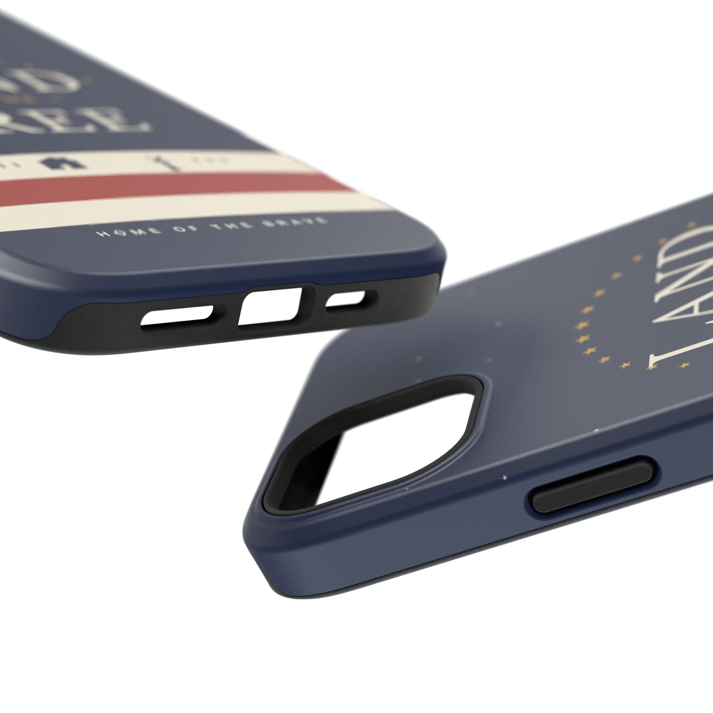 Land of the Free iPhone Impact-Resistant Case — Patriotic Stars & Stripes Phone Cover