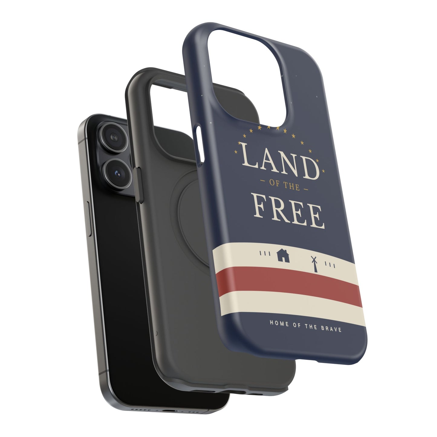 Land of the Free iPhone Impact-Resistant Case — Patriotic Stars & Stripes Phone Cover
