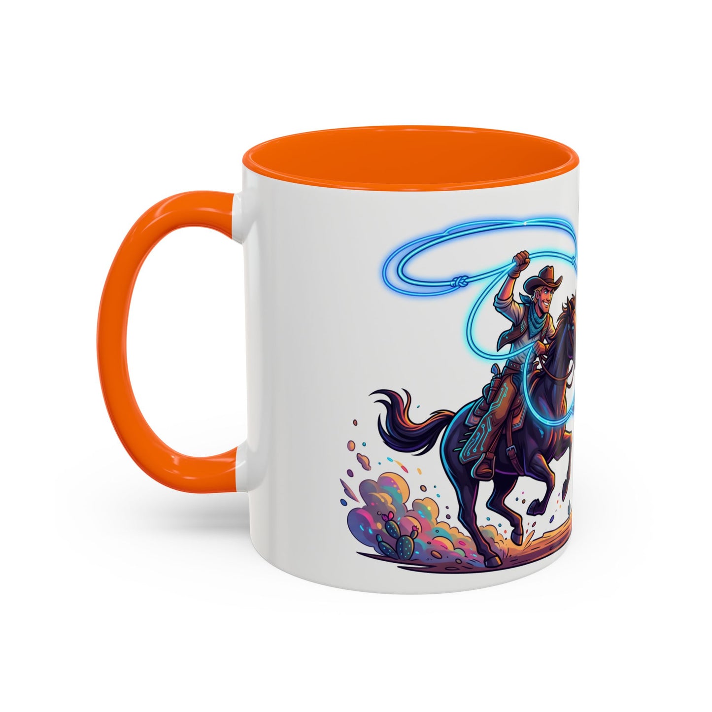 Cowboy vs. Tornado Accent Coffee Mug — Western Fantasy 11oz/15oz