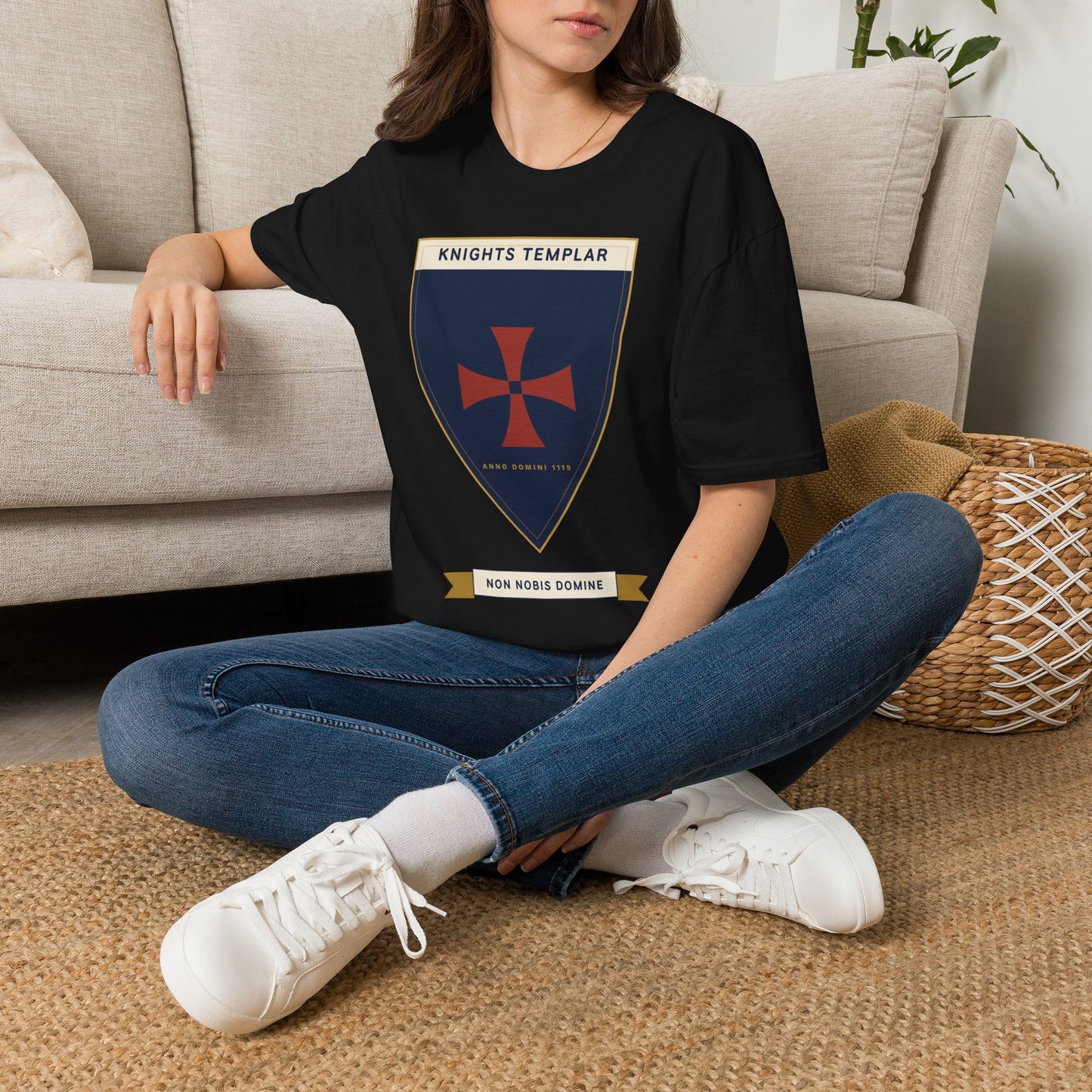 Knights Templar Shield T-Shirt — Vintage Crusader Cross Tee