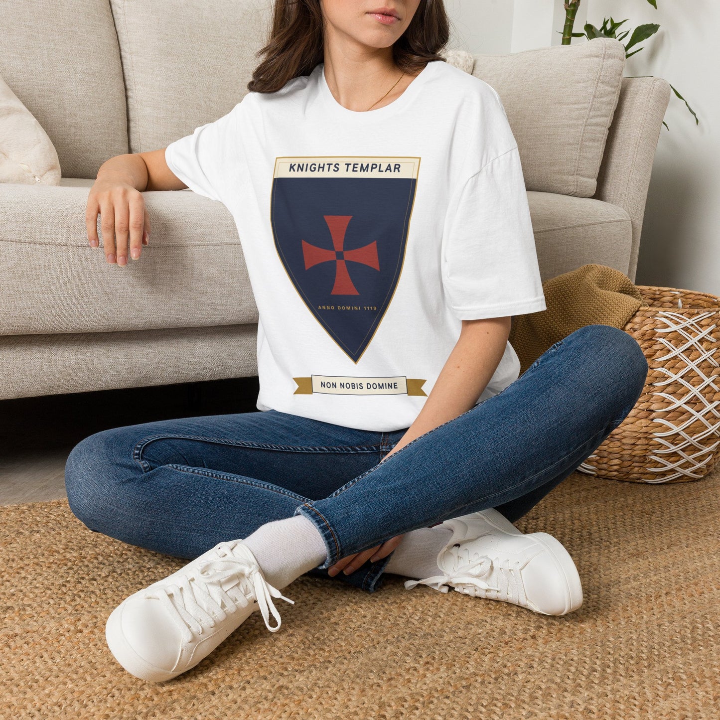 Knights Templar Shield T-Shirt — Vintage Crusader Cross Tee