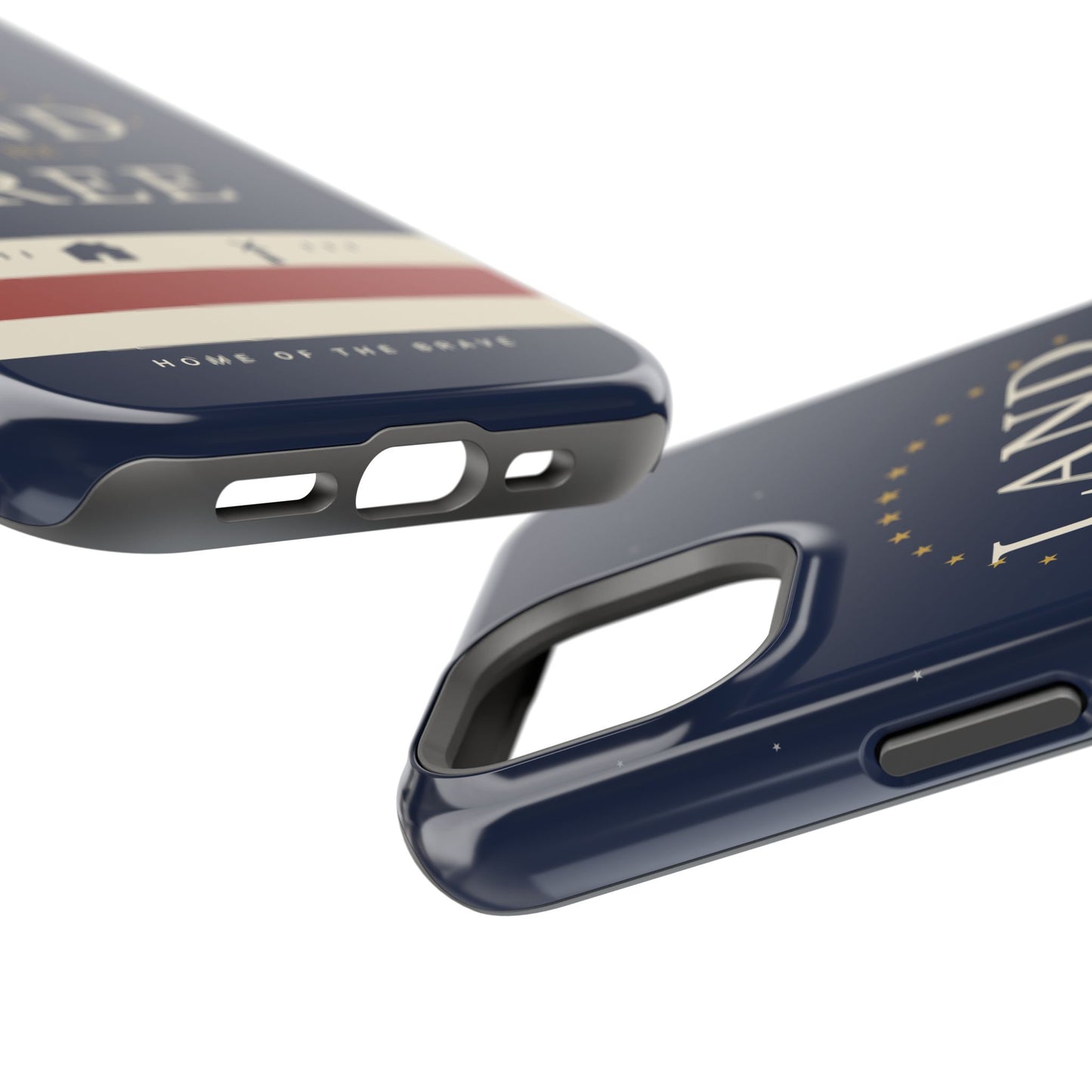 Land of the Free iPhone Impact-Resistant Case — Patriotic Stars & Stripes Phone Cover