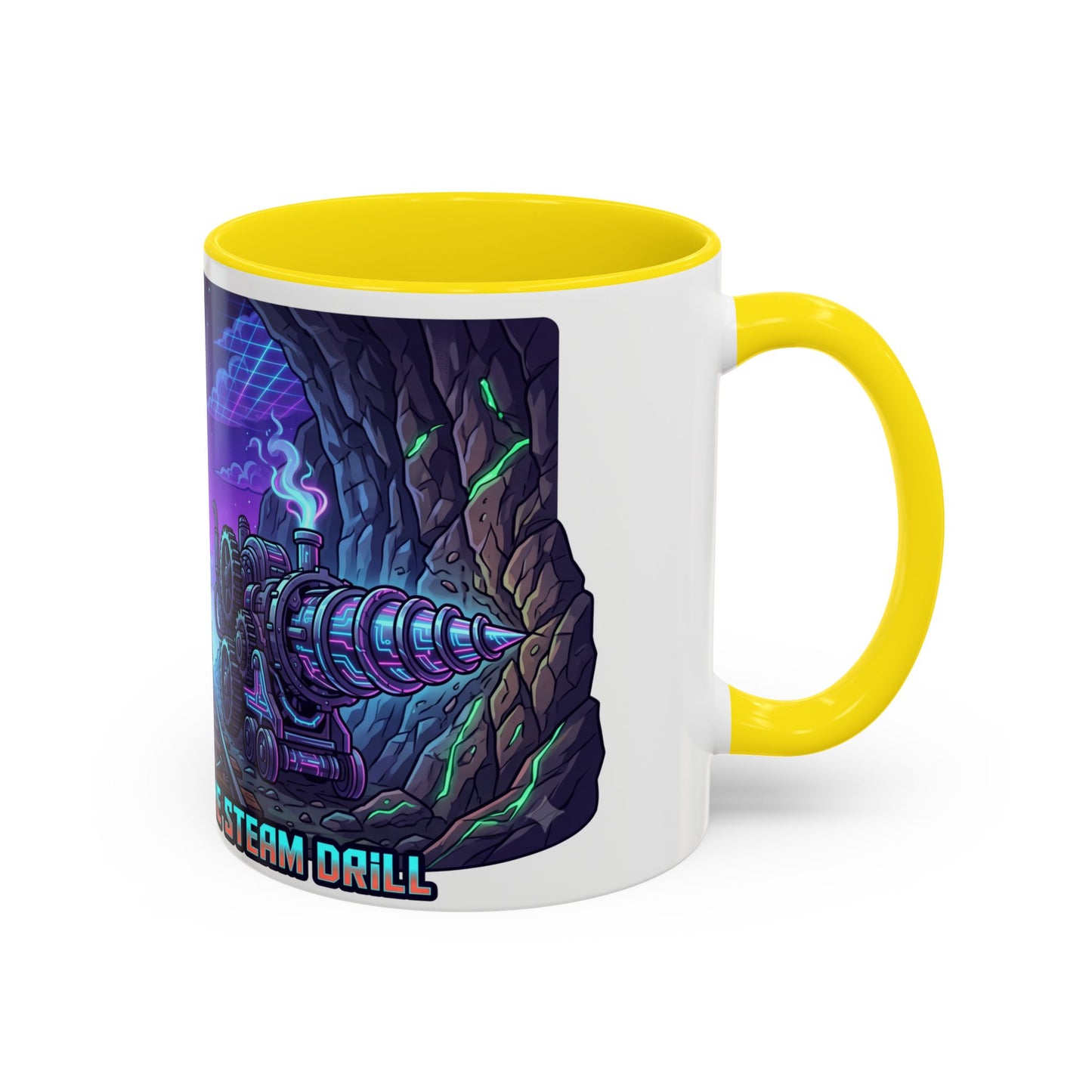 Steam Drill Band Coffee Mug — 'John Henry & The Steam Drill' Retro Rock Music Mug