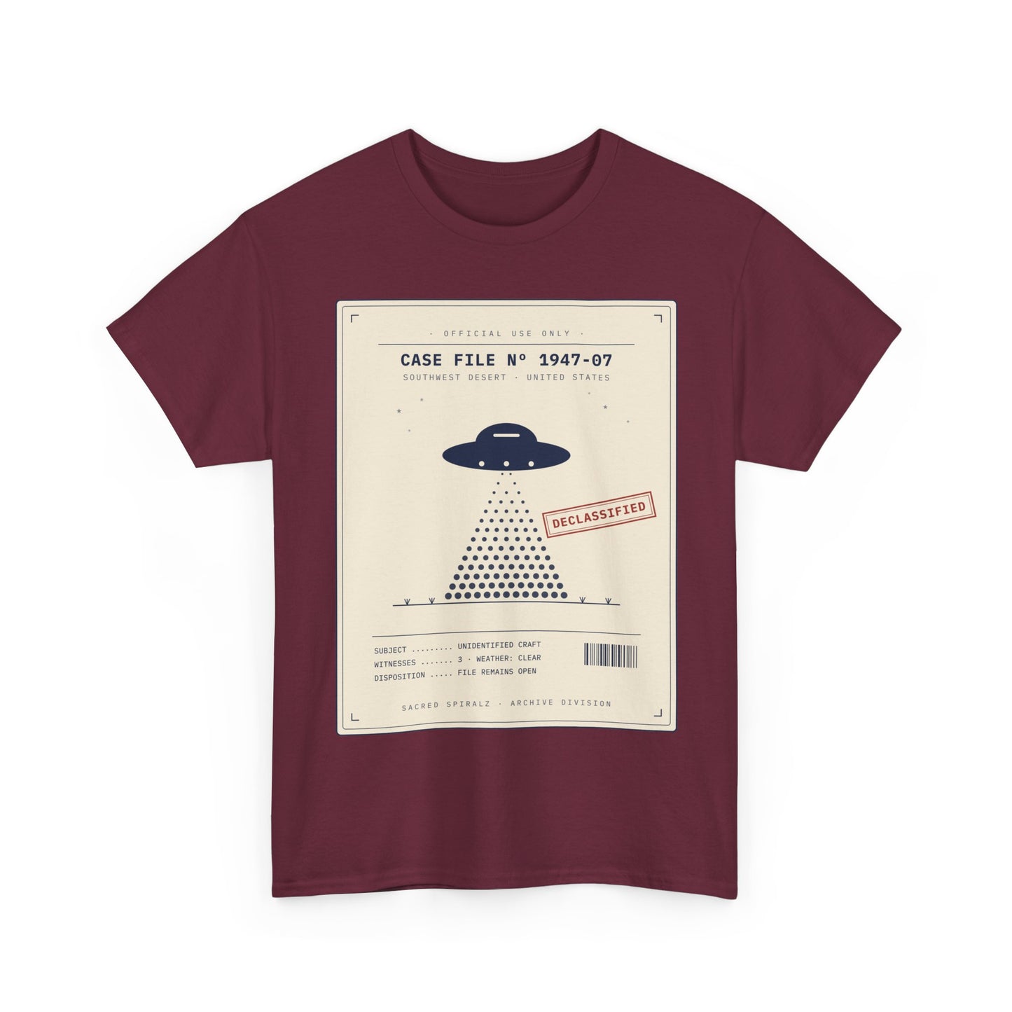 UFO Case File Graphic Tee – "Case File #1947-07" Alien Abduction T‑Shirt