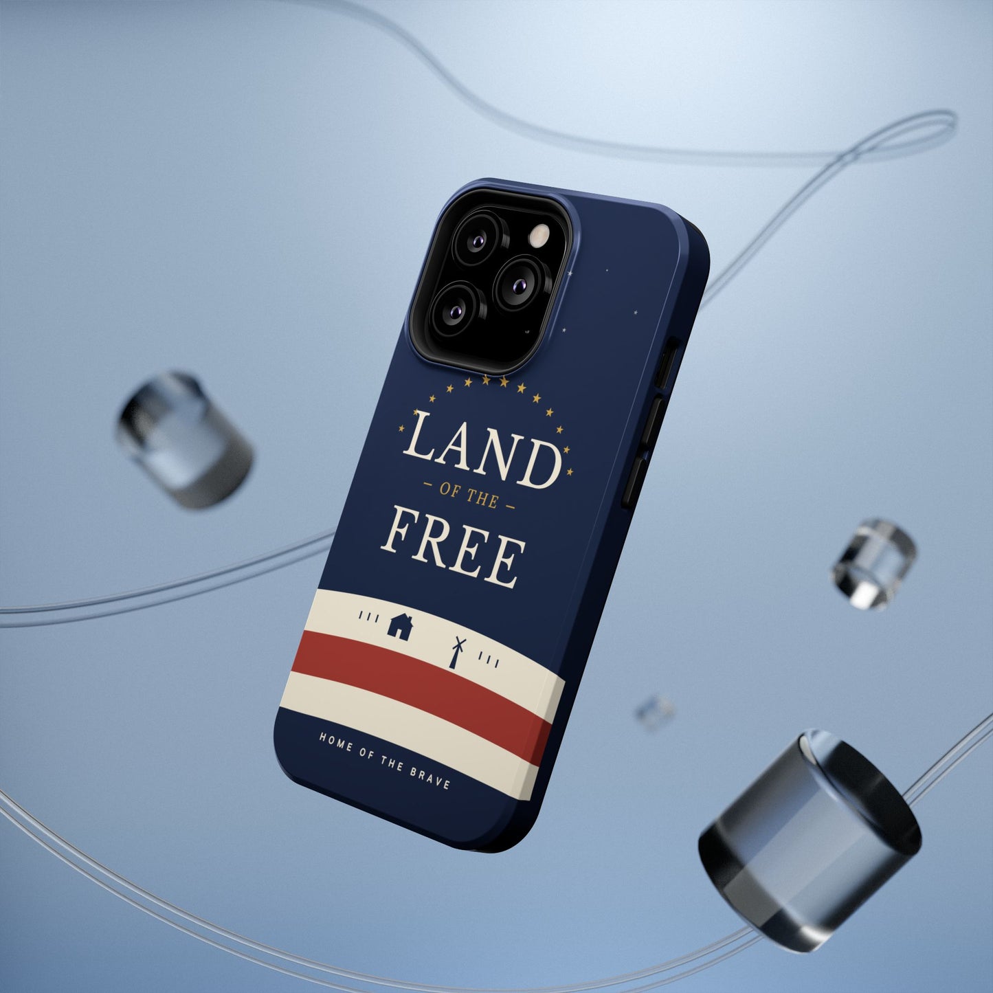 Land of the Free iPhone Impact-Resistant Case — Patriotic Stars & Stripes Phone Cover