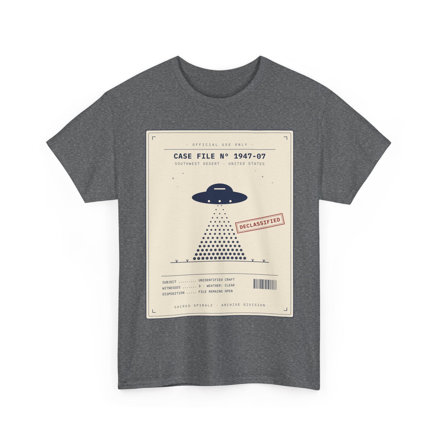 UFO Case File Graphic Tee – "Case File #1947-07" Alien Abduction T‑Shirt