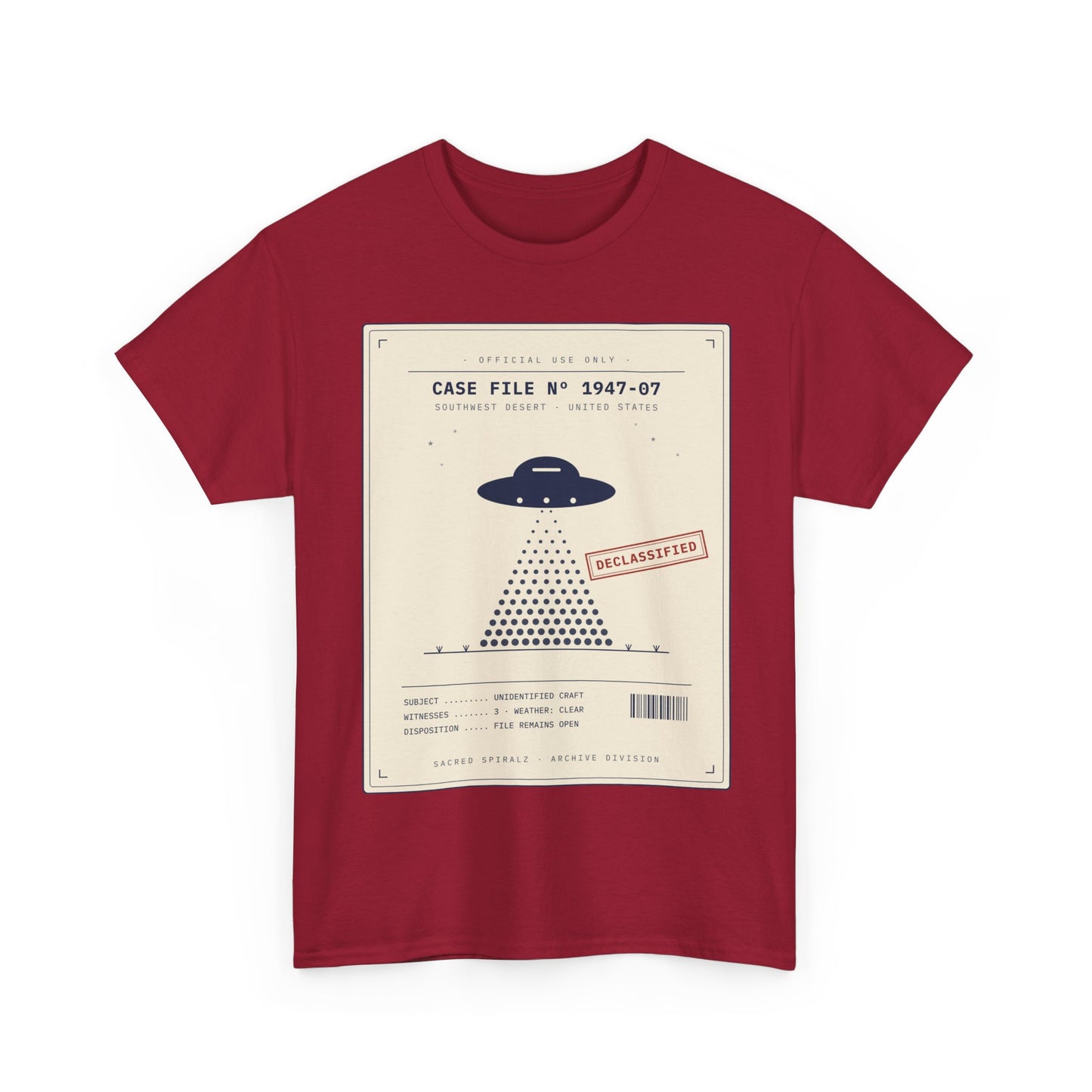 UFO Case File Graphic Tee – "Case File #1947-07" Alien Abduction T‑Shirt