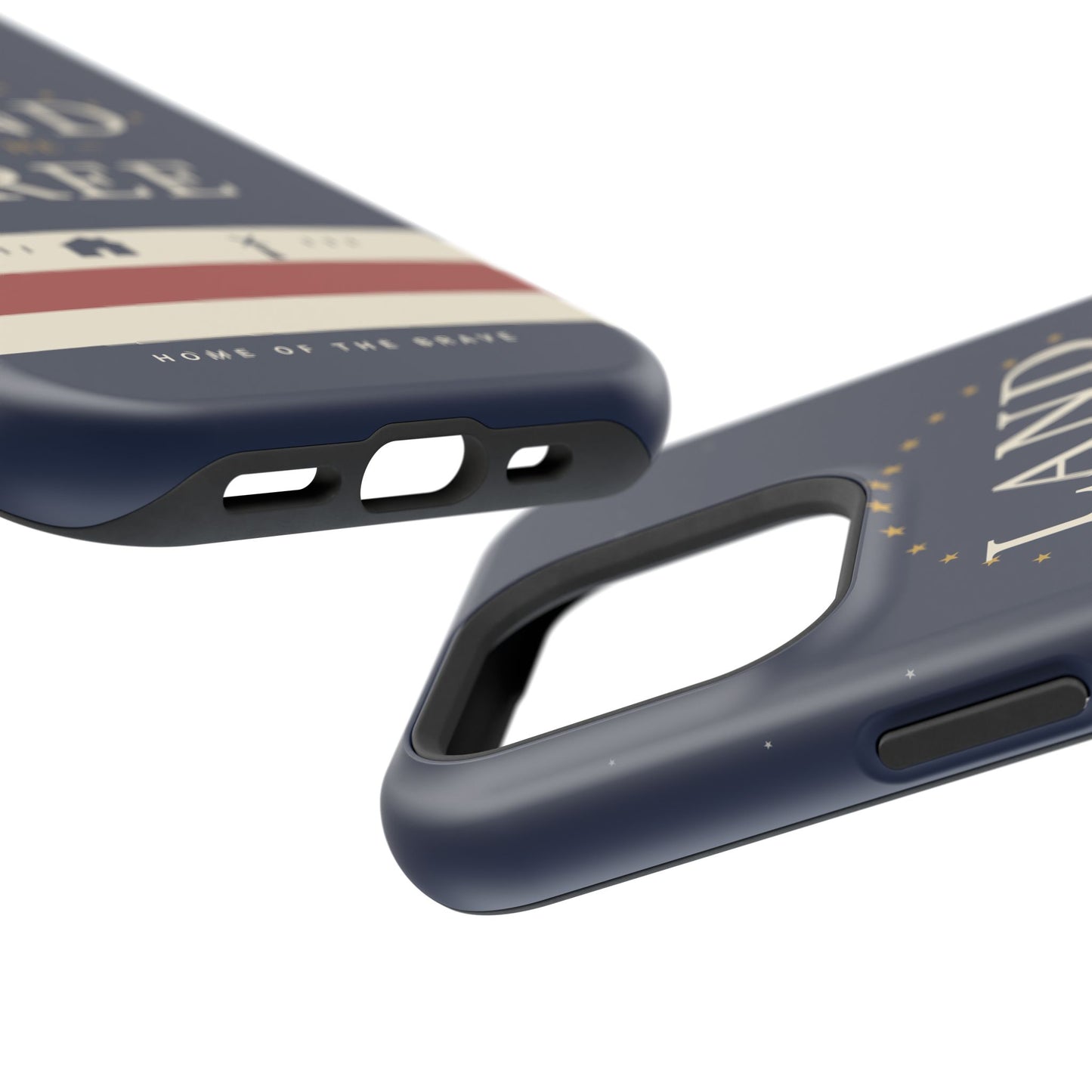 Land of the Free iPhone Impact-Resistant Case — Patriotic Stars & Stripes Phone Cover