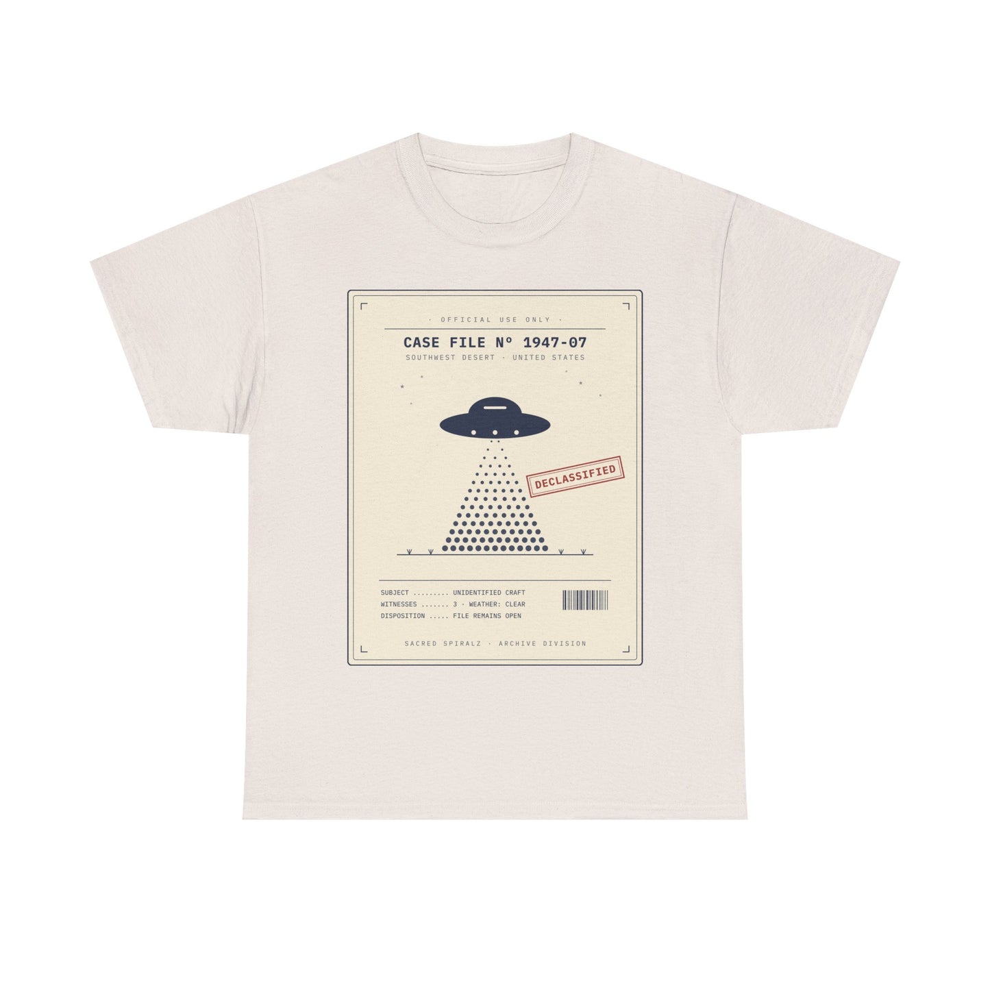 UFO Case File Graphic Tee – "Case File #1947-07" Alien Abduction T‑Shirt
