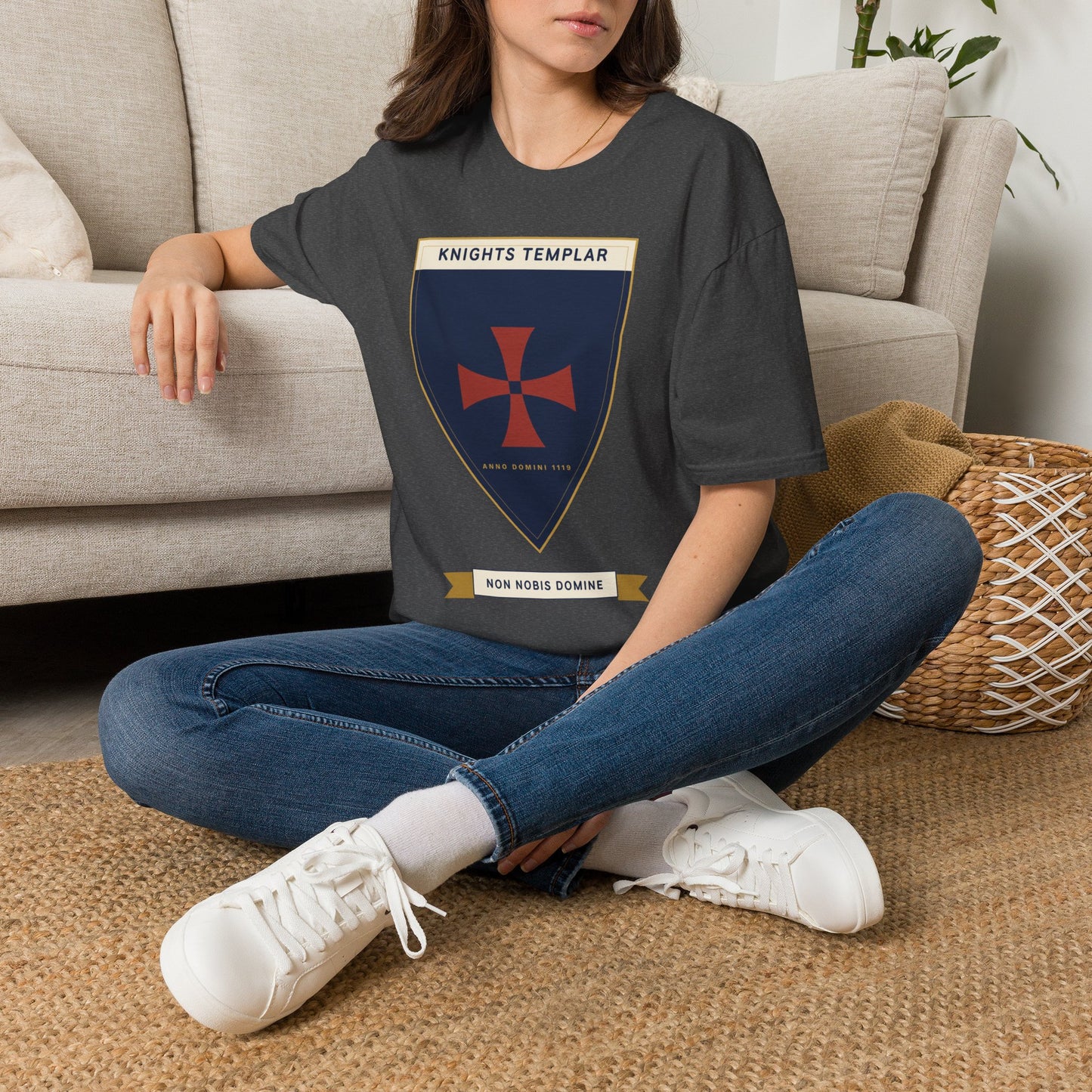 Knights Templar Shield T-Shirt — Vintage Crusader Cross Tee