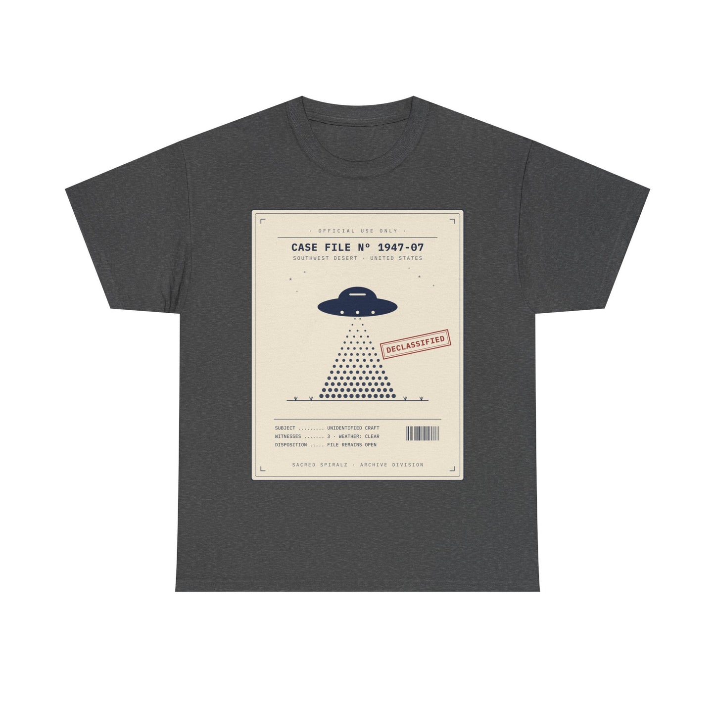 UFO Case File Graphic Tee – "Case File #1947-07" Alien Abduction T‑Shirt