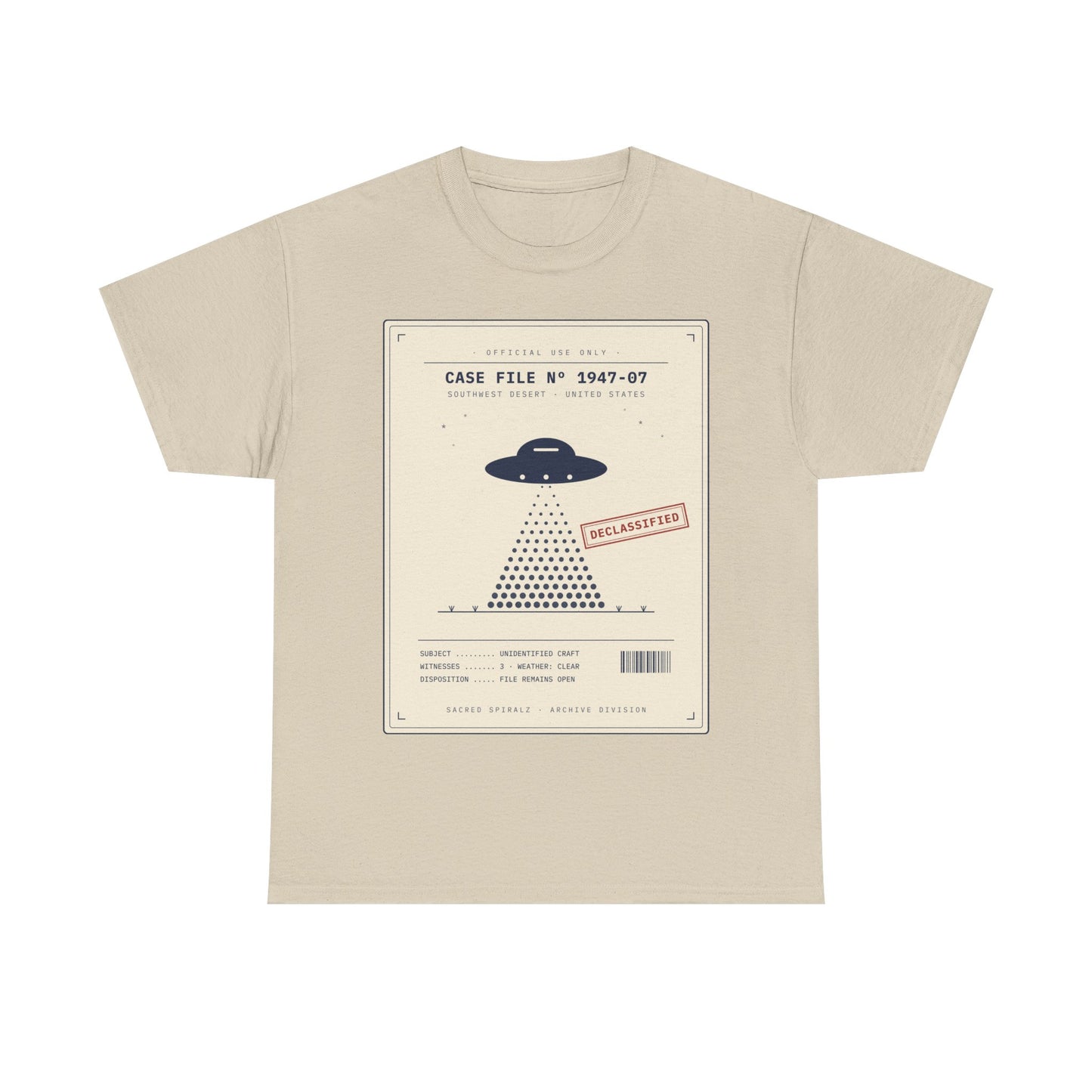 UFO Case File Graphic Tee – "Case File #1947-07" Alien Abduction T‑Shirt