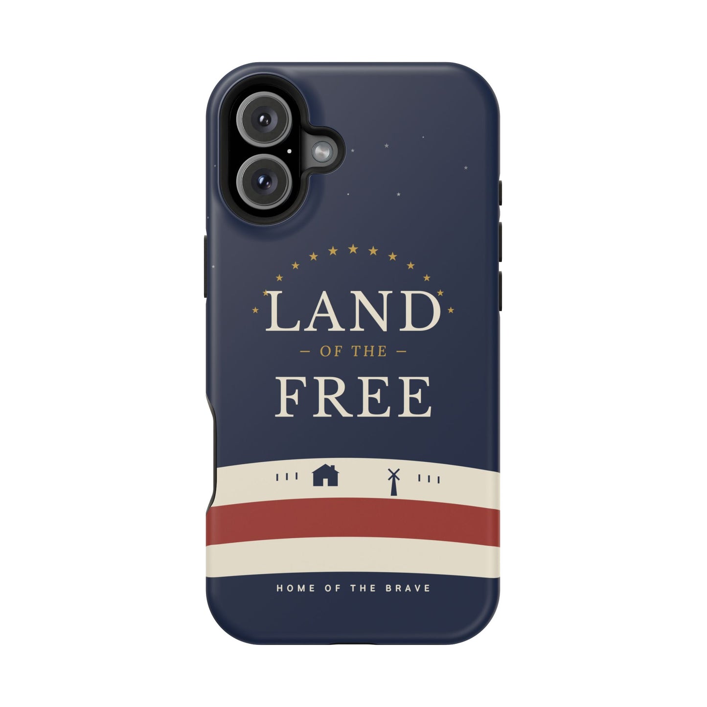 Land of the Free iPhone Impact-Resistant Case — Patriotic Stars & Stripes Phone Cover