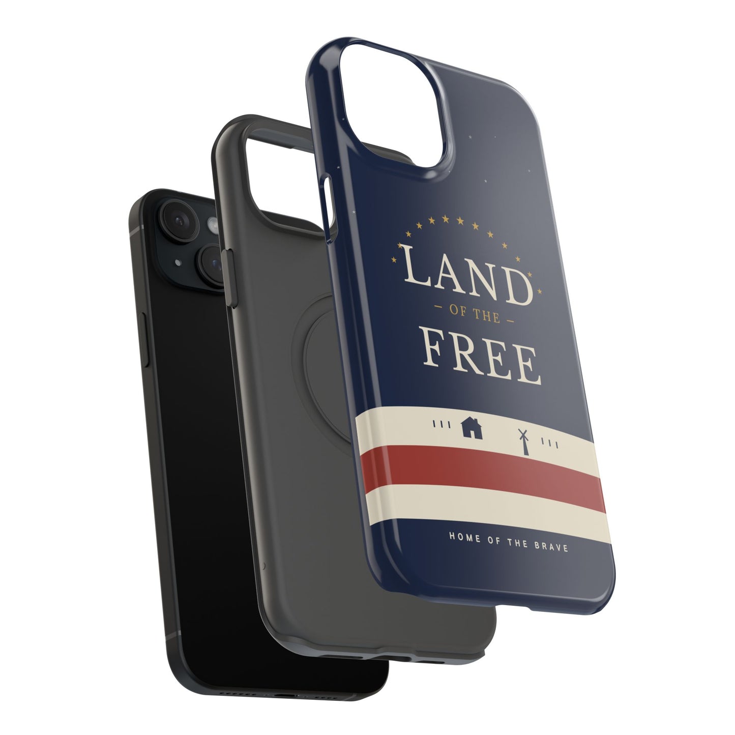 Land of the Free iPhone Impact-Resistant Case — Patriotic Stars & Stripes Phone Cover