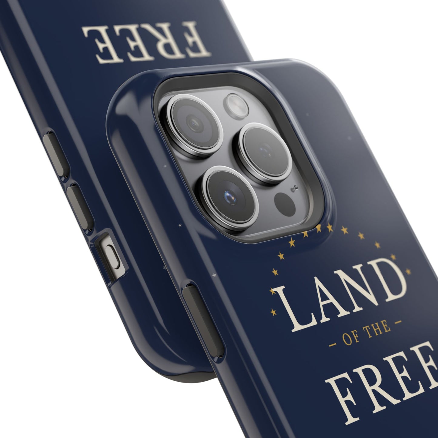 Land of the Free iPhone Impact-Resistant Case — Patriotic Stars & Stripes Phone Cover