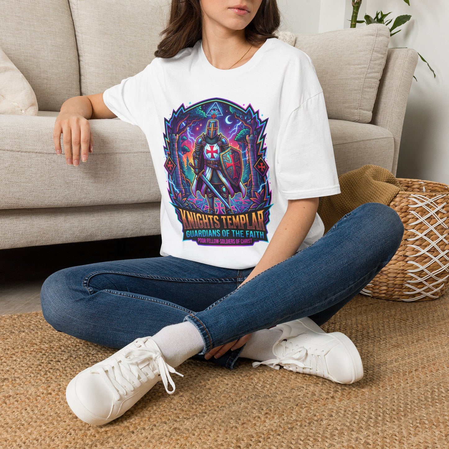 Knights Templar Graphic T-Shirt — Guardians of the Faith Medieval Shield Tee