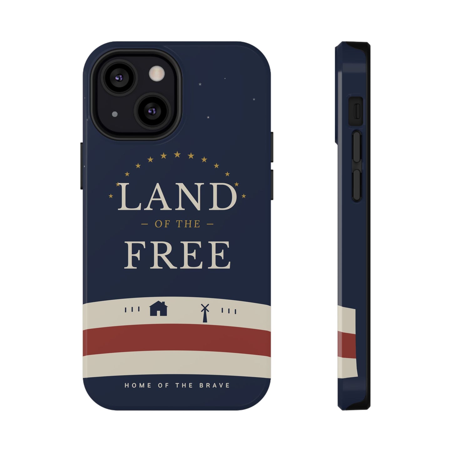 Land of the Free iPhone Impact-Resistant Case — Patriotic Stars & Stripes Phone Cover