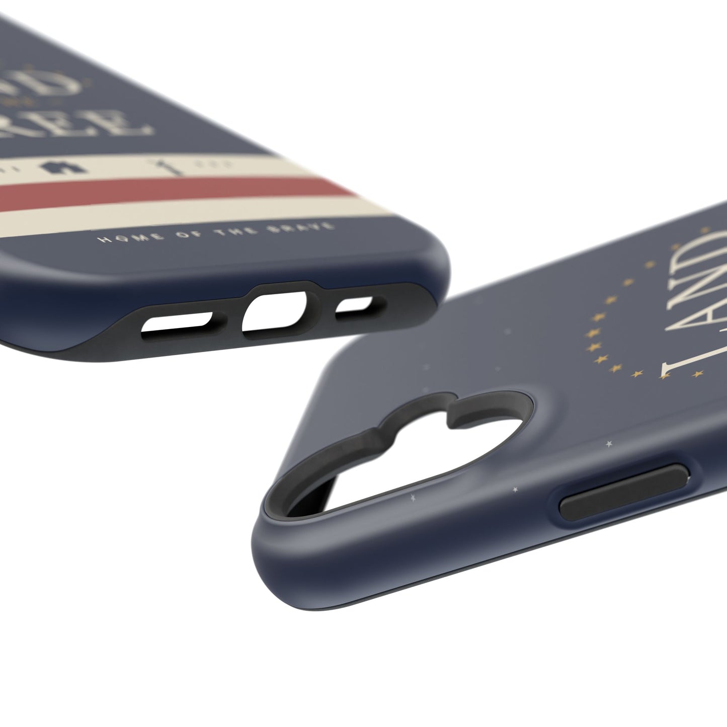 Land of the Free iPhone Impact-Resistant Case — Patriotic Stars & Stripes Phone Cover
