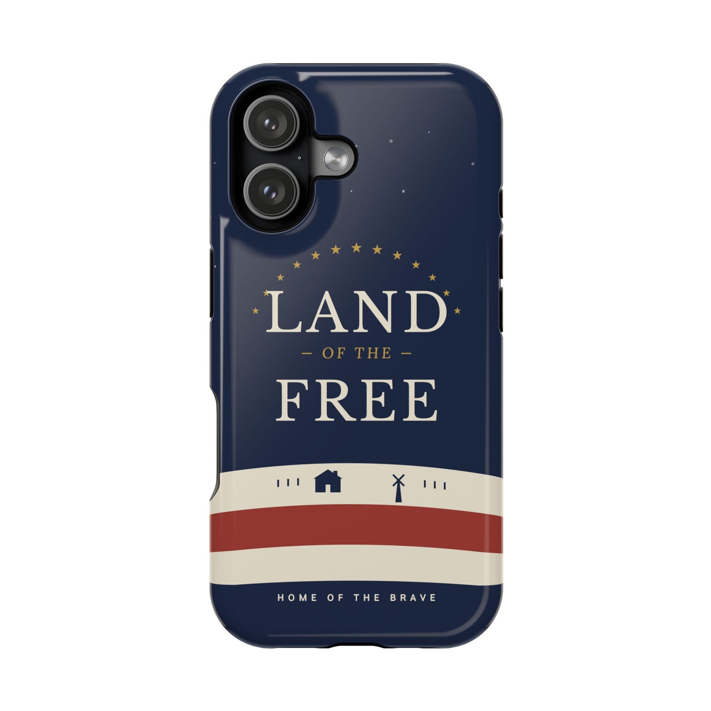 Land of the Free iPhone Impact-Resistant Case — Patriotic Stars & Stripes Phone Cover