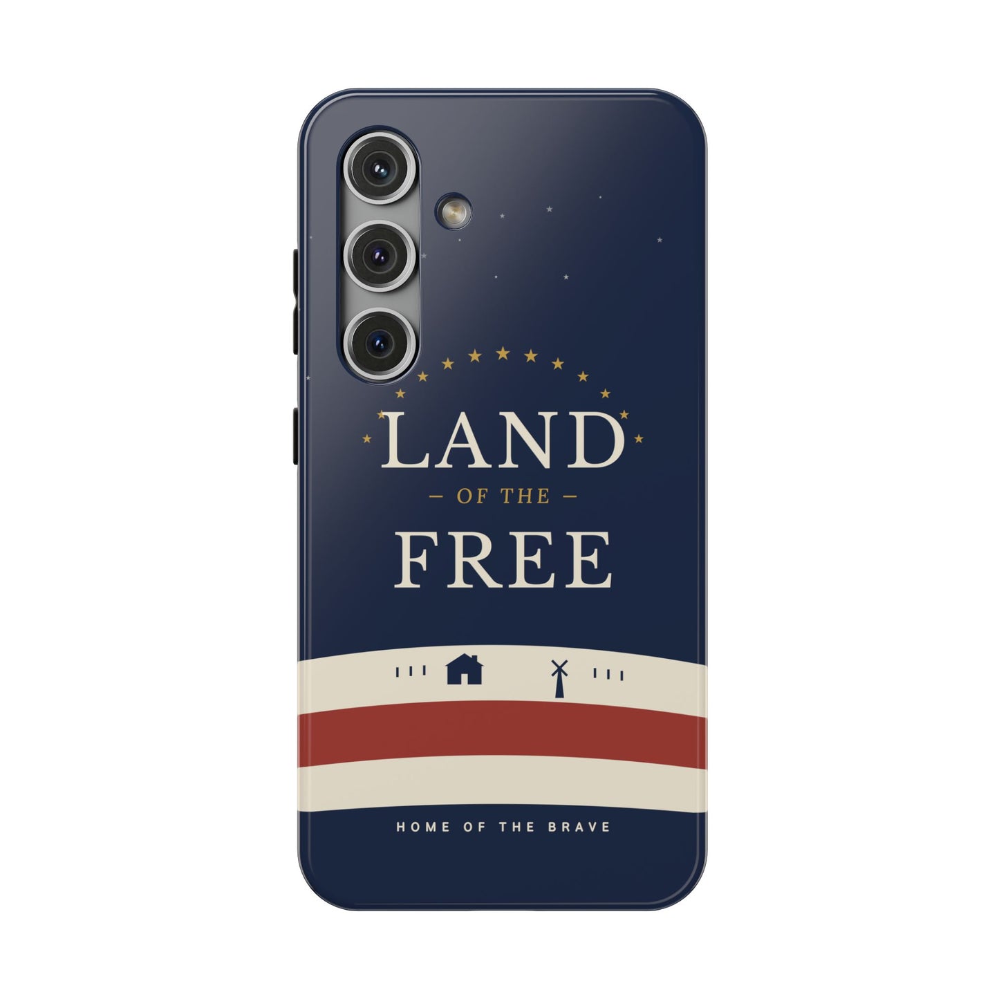 Land of the Free iPhone Impact-Resistant Case — Patriotic Stars & Stripes Phone Cover
