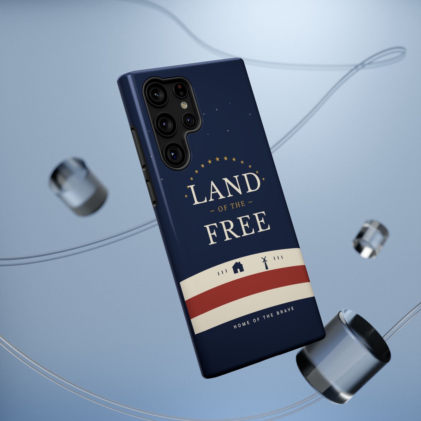 Land of the Free iPhone Impact-Resistant Case — Patriotic Stars & Stripes Phone Cover
