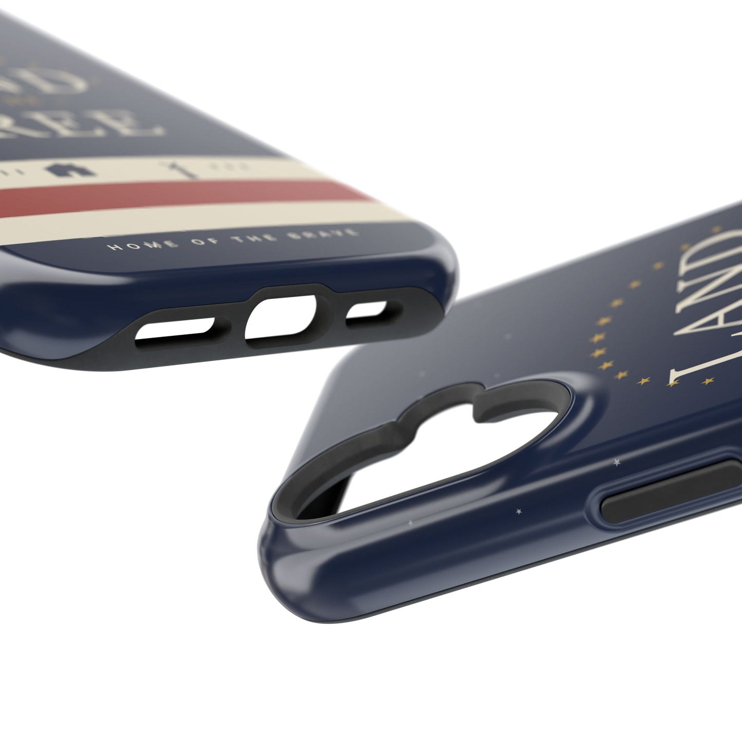 Land of the Free iPhone Impact-Resistant Case — Patriotic Stars & Stripes Phone Cover