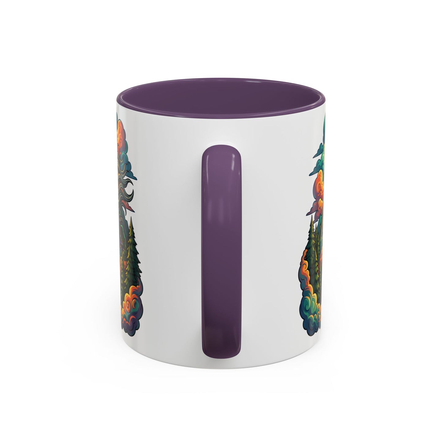 Mt. Rushmore Illustrated Accent Coffee Mug — Patriotic Presidents Art