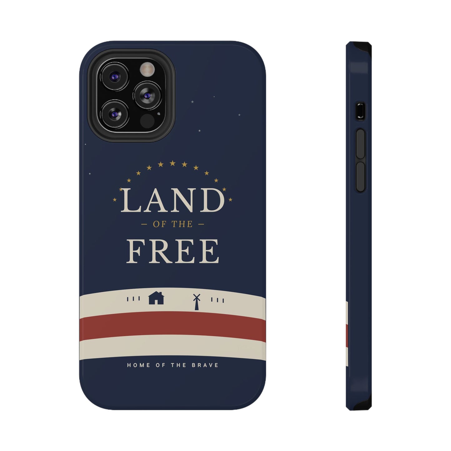 Land of the Free iPhone Impact-Resistant Case — Patriotic Stars & Stripes Phone Cover