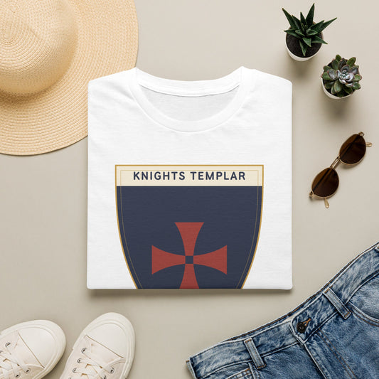 Knights Templar Shield T-Shirt — Vintage Crusader Cross Tee
