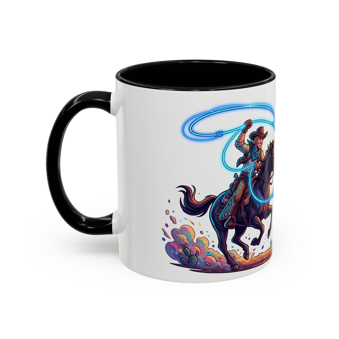 Cowboy vs. Tornado Accent Coffee Mug — Western Fantasy 11oz/15oz