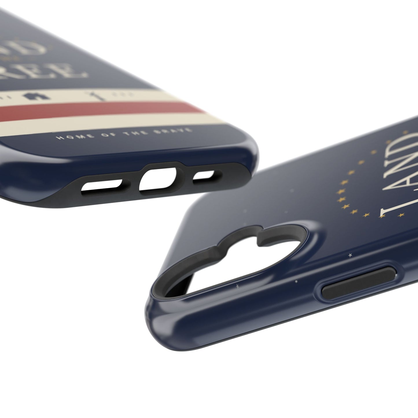 Land of the Free iPhone Impact-Resistant Case — Patriotic Stars & Stripes Phone Cover