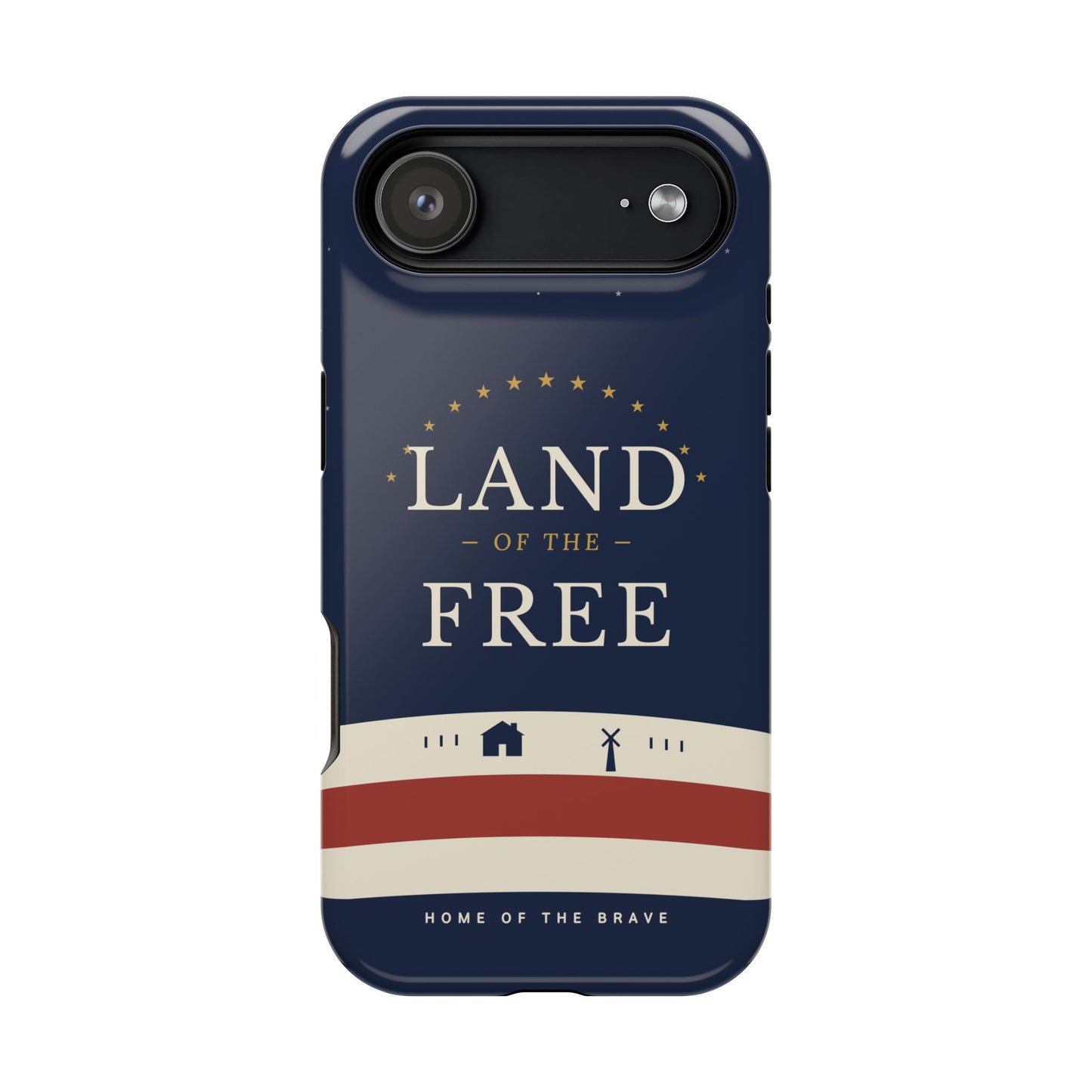 Land of the Free iPhone Impact-Resistant Case — Patriotic Stars & Stripes Phone Cover