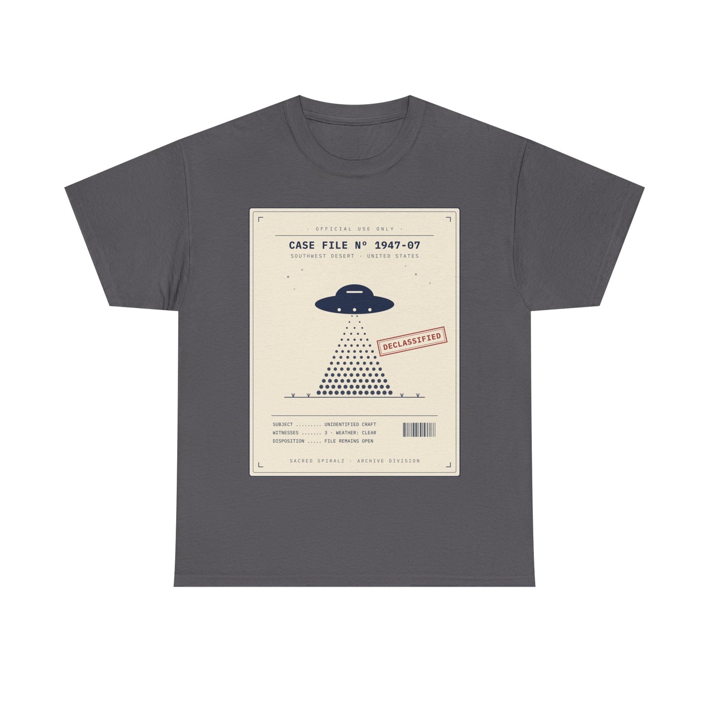 UFO Case File Graphic Tee – "Case File #1947-07" Alien Abduction T‑Shirt
