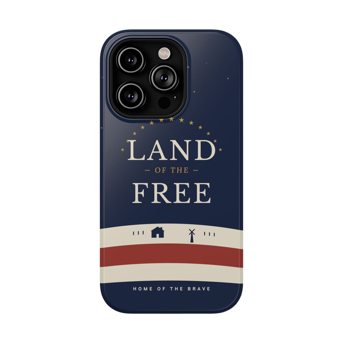 Land of the Free iPhone Impact-Resistant Case — Patriotic Stars & Stripes Phone Cover