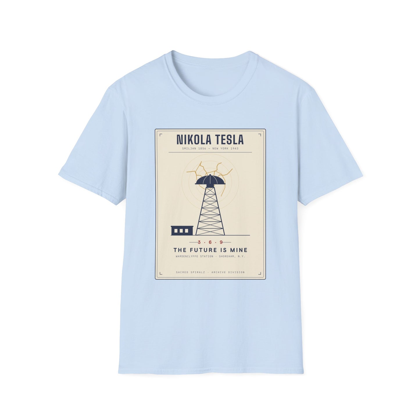 Tesla Poster T‑Shirt — "Nikola Tesla: The Future Is Mine" Vintage Science Tee