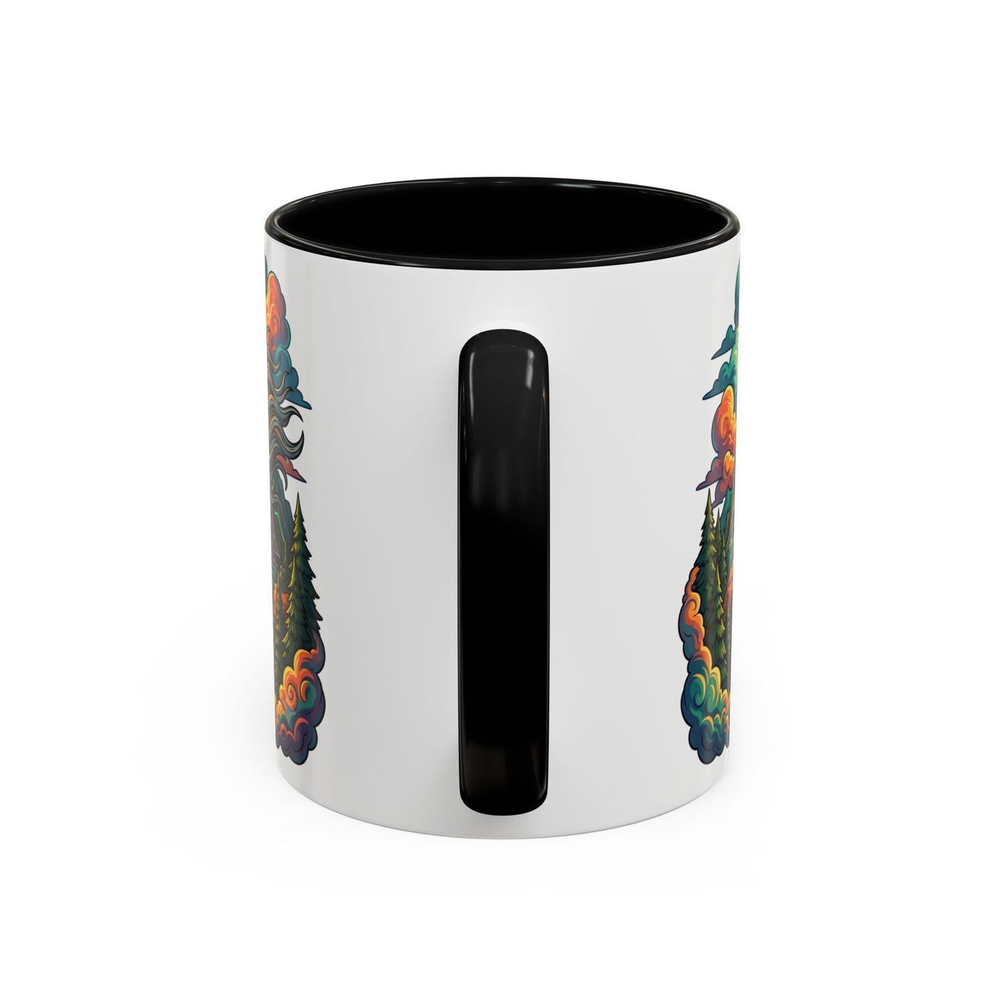 Mt. Rushmore Illustrated Accent Coffee Mug — Patriotic Presidents Art