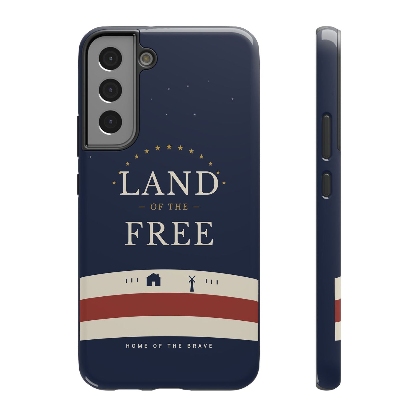 Land of the Free iPhone Impact-Resistant Case — Patriotic Stars & Stripes Phone Cover