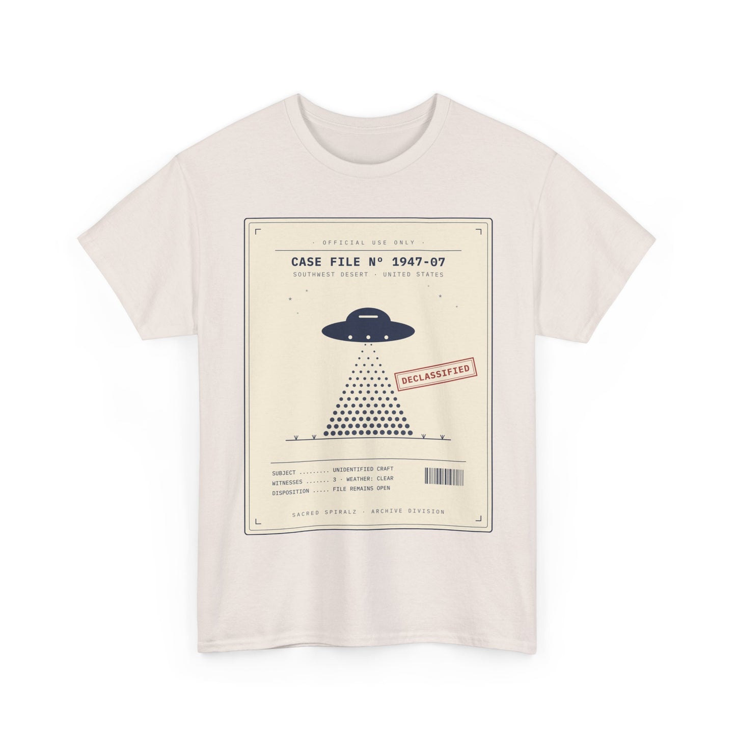 UFO Case File Graphic Tee – "Case File #1947-07" Alien Abduction T‑Shirt