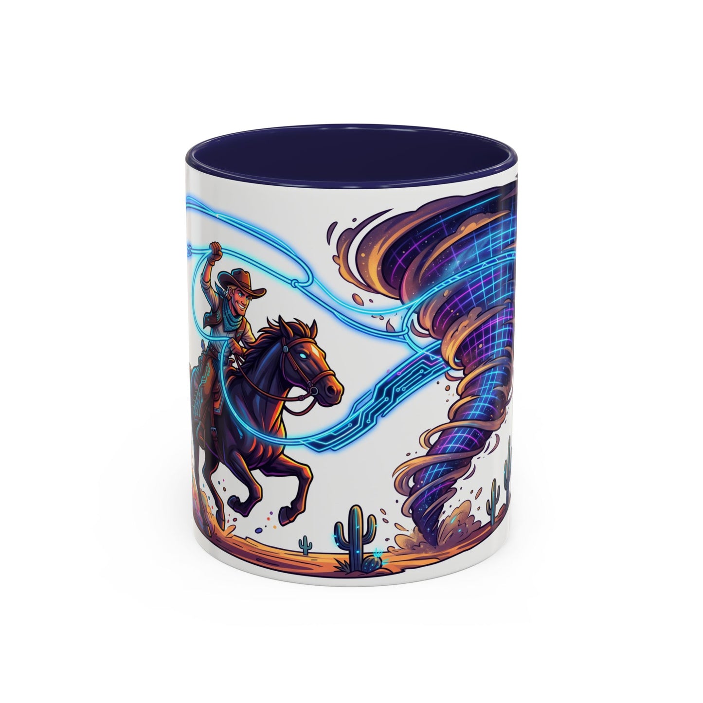 Cowboy vs. Tornado Accent Coffee Mug — Western Fantasy 11oz/15oz