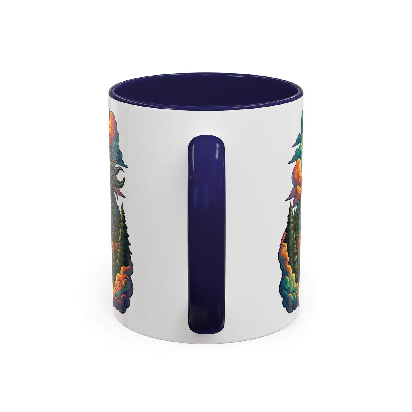Mt. Rushmore Illustrated Accent Coffee Mug — Patriotic Presidents Art