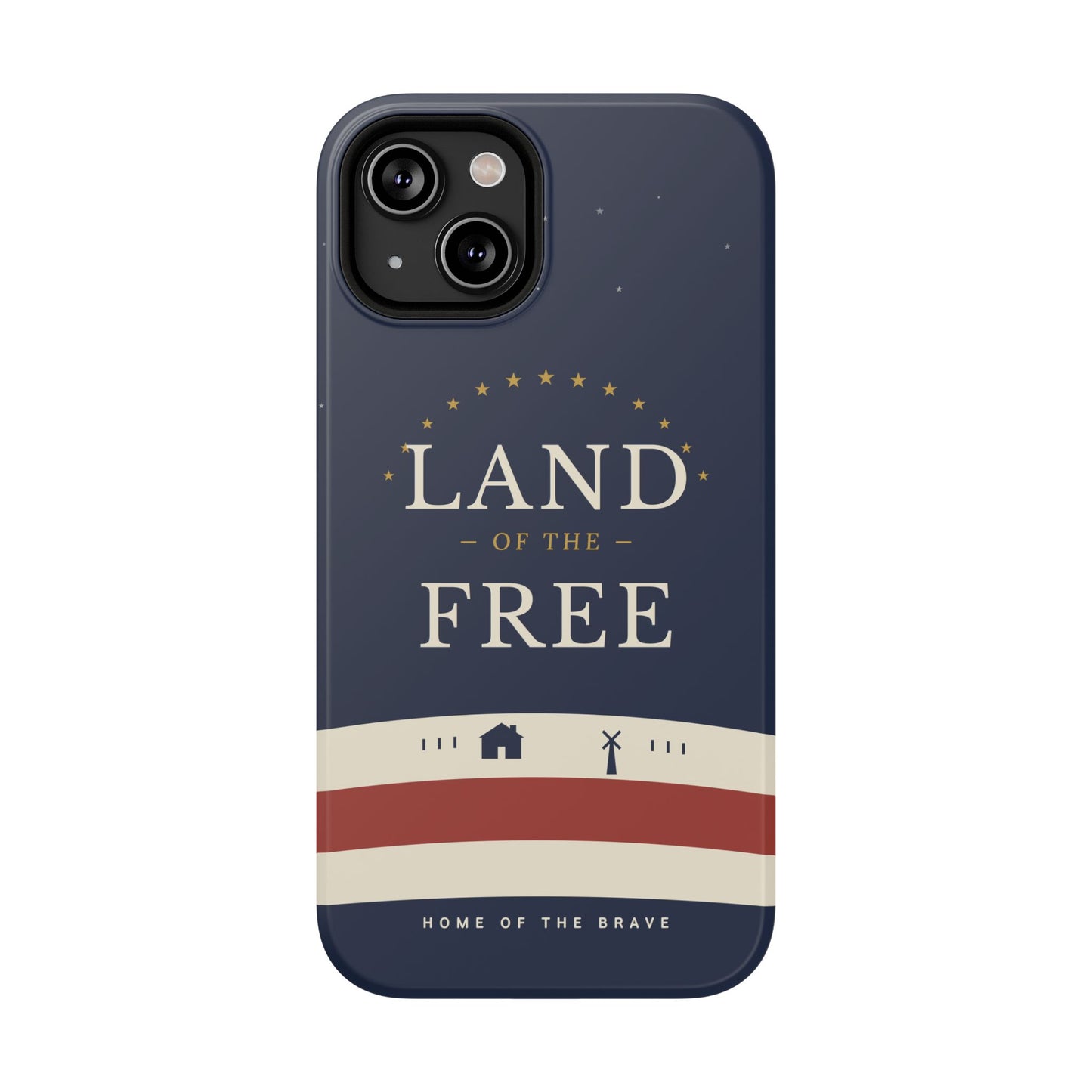 Land of the Free iPhone Impact-Resistant Case — Patriotic Stars & Stripes Phone Cover