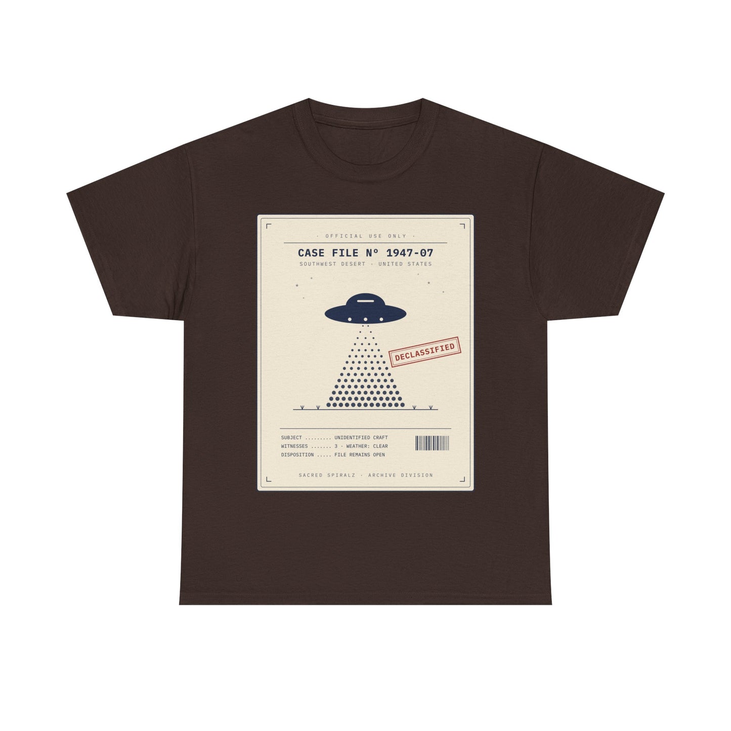 UFO Case File Graphic Tee – "Case File #1947-07" Alien Abduction T‑Shirt