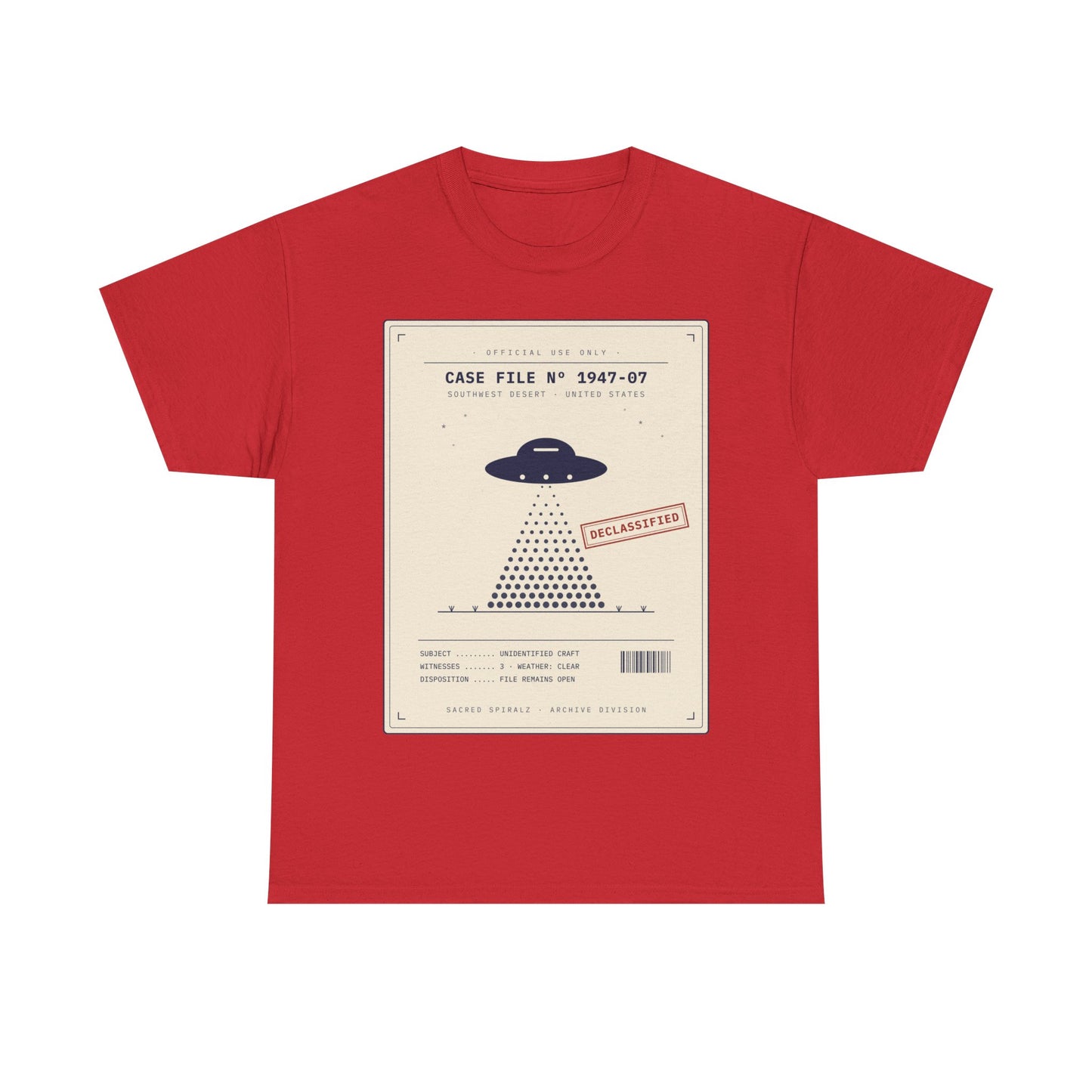 UFO Case File Graphic Tee – "Case File #1947-07" Alien Abduction T‑Shirt