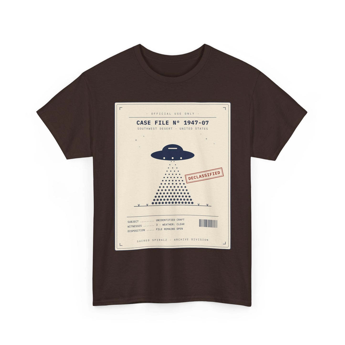 UFO Case File Graphic Tee – "Case File #1947-07" Alien Abduction T‑Shirt