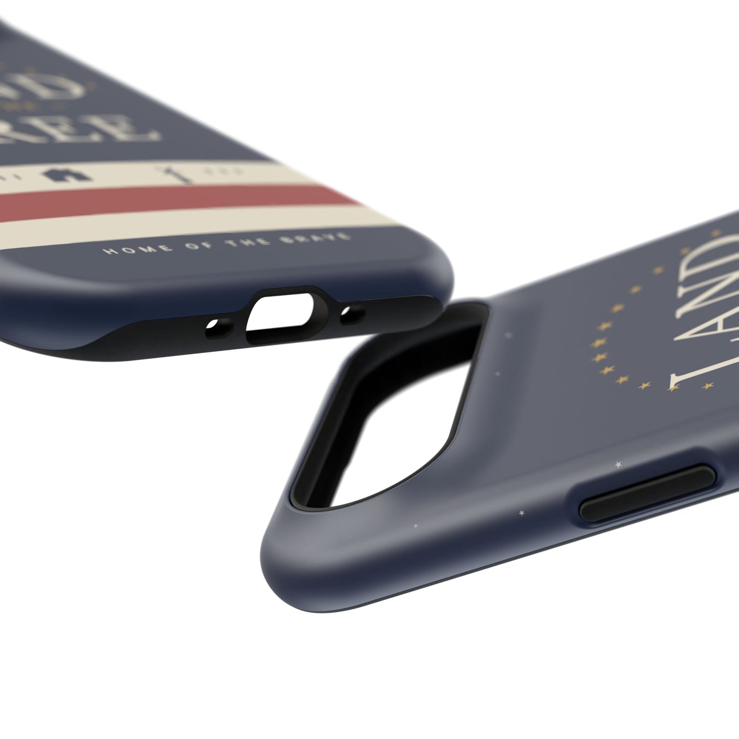 Land of the Free iPhone Impact-Resistant Case — Patriotic Stars & Stripes Phone Cover