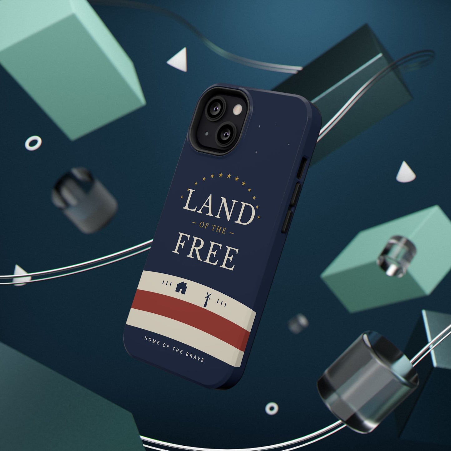 Land of the Free iPhone Impact-Resistant Case — Patriotic Stars & Stripes Phone Cover