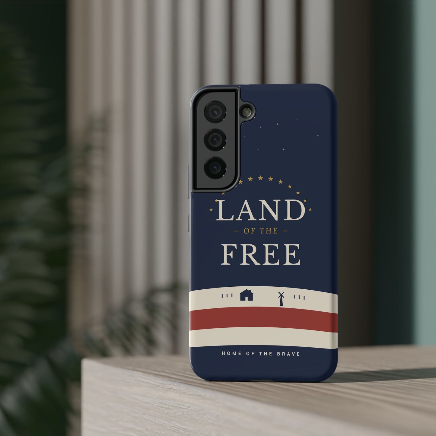Land of the Free iPhone Impact-Resistant Case — Patriotic Stars & Stripes Phone Cover